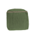 18" Moss Green And Natural Cotton And Jute Cube Pouf Ottoman