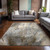 10' X 14' Beige Abstract Washable Non Skid Indoor Outdoor Area Rug