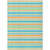 8' X 10' Teal Yellow and Green Striped Washable Non Skid Indoor Outdoor Area Rug