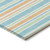 8' X 10' Teal Yellow and Green Striped Washable Non Skid Indoor Outdoor Area Rug
