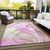 10' X 14' Pink Abstract Washable Non Skid Indoor Outdoor Area Rug