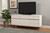 Homeroots Living Room White Mid Century Modern TV Console, White Finish with Acorn Accents