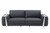 Homeroots Living Room 90" Dark Gray Italian Leather and Chrome Standard Sofa