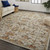 4' X 6' Gray And Gold Wool Floral Tufted Handmade Stain Resistant Area Rug