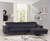 Homeroots Living Room 114'' X 67'' X 39'' Modern Blue Genuine Italian Leather Sectional, Blue