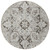 8' Round Ivory and Dark Brown Round Oriental Washable Non Skid Indoor Outdoor Area Rug