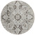 8' Round Ivory and Dark Brown Round Oriental Washable Non Skid Indoor Outdoor Area Rug