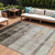 10' X 14' Brown Ombre Washable Non Skid Indoor Outdoor Area Rug