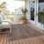 10' X 14' Red Orange and Blue Oriental Washable Non Skid Indoor Outdoor Area Rug