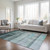 10' X 14' Teal Ombre Washable Non Skid Indoor Outdoor Area Rug
