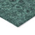 8' Teal Blue Green And Charcoal Round Floral Washable Indoor Outdoor Area Rug