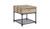Homeroots Living Room 22" Square End Table with Drawer and Shelf, Sandy Black and Oak