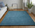 8' X 11' Blue And Green Wool Hand Woven Stain Resistant Area Rug