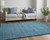 8' X 11' Blue And Green Wool Hand Woven Stain Resistant Area Rug