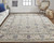 8' X 10' Ivory and Blue Wool Floral Hand Tufted Area Rug