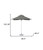 Homeroots Outdoors 8' Charcoal Polyester Square Market Patio Umbrella