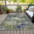 10' X 14' Purple Olive Green And Taupe Abstract Washable Indoor Outdoor Area Rug