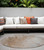 8' Round Brown and Off White Round Abstract Washable Non Skid Indoor Outdoor Area Rug