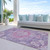 10' X 14' Purple Floral Medallion Washable Indoor Outdoor Area Rug