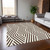 10' X 14' Brown and White Geometric Washable Non Skid Indoor Outdoor Area Rug