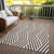 10' X 14' Brown and White Geometric Washable Non Skid Indoor Outdoor Area Rug