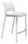 Homeroots Living Room Set of Two White Faux Leather Mod Ergo Counter Chairs