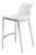 Homeroots Living Room Set of Two White Faux Leather Mod Ergo Counter Chairs