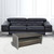 47" Brown and Dark Gray Solid Wood And Concrete Block Coffee Table With Drawer And Shelf