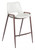 Homeroots Living Room Set of Two White Retro Modern Funk Counter Chairs