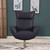 Homeroots Living Room 43 Inch Navy Contemporary Leather Lounge Chair, Navy, Contemporary