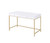 homeroots office Sleek and Glossy White and Gold Office Desk, White and Gold Finish, Contemporary Design
