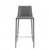 Homeroots Living Room Rich Gray Faux Leather Bar Stool, Gray
