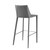 Homeroots Living Room Rich Gray Faux Leather Bar Stool, Gray
