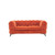 Homeroots Living Room 74" Orange Tufted Velvet Chesterfield Love Seat with Black Legs