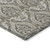 8' Round Taupe and Beige Round Damask Washable Non Skid Indoor Outdoor Area Rug