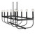 Homeroots Lighting Beckett 10-Light Matte Black Island Pendant