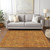 10' X 14' Copper And Ivory Geometric Washable Indoor Outdoor Area Rug