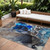 9' X 12' Blue Abstract Washable Non Skid Indoor Outdoor Area Rug