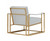 Homeroots Stylish White Leatherette And Gold Steel Chair, White, Gold Finish