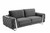 Homeroots Living Room 90" Dark Gray Velvet and Chrome Stainless Steel Standard Sofa