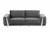 Homeroots Living Room 90" Dark Gray Velvet and Chrome Stainless Steel Standard Sofa