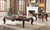 40" Dark Brown and Merlot Genuine Marble And Solid Wood Coffee Table