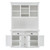 White Solid Wood Adjustable Two Tier Bookcase
