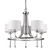 Homeroots Lighting Kara 5-Light Polished Nickel Chandelier with Fabric Shades and Crystal Bobeches