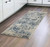 8' Ivory And Blue Oriental Runner Rug