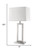 Homeroots Lighting Riley 1-Light Table Lamp, Brushed Nickel, Off White Shantung Shade