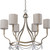 Homeroots Lighting Margaret 6-Light Washed Gold Chandelier with Fabric Shades and Crystal Accents
