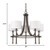 Homeroots Lighting Kara 5-Light Oil-Rubbed Bronze Chandelier with Fabric Shades and Crystal Bobeches