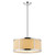 Homeroots Lighting Butler 2-Light Pendant, Polished Chrome Finish, Coarse Cream Linen Shade, Opal Acrylic Diffuser