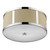 Homeroots Lighting Butler 2-Light Pendant, Polished Chrome Finish, Coarse Cream Linen Shade, Opal Acrylic Diffuser